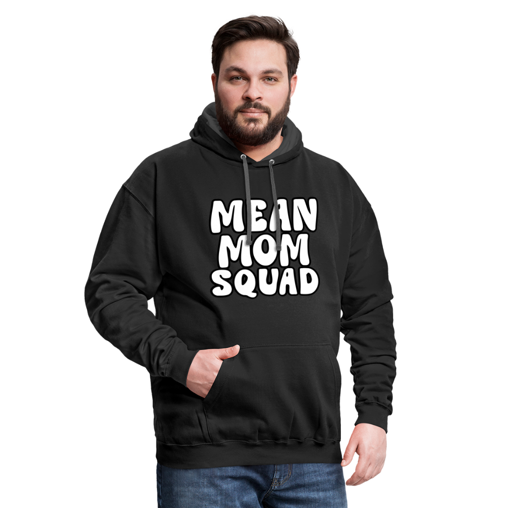 Mean Mom SQUAD - Contrast Adult Hoodie Unisex - black/asphalt