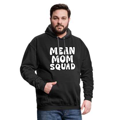 Mean Mom SQUAD - Contrast Adult Hoodie Unisex - black/asphalt