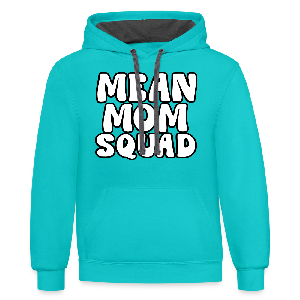 Mean Mom SQUAD - Contrast Adult Hoodie Unisex - scuba blue/asphalt