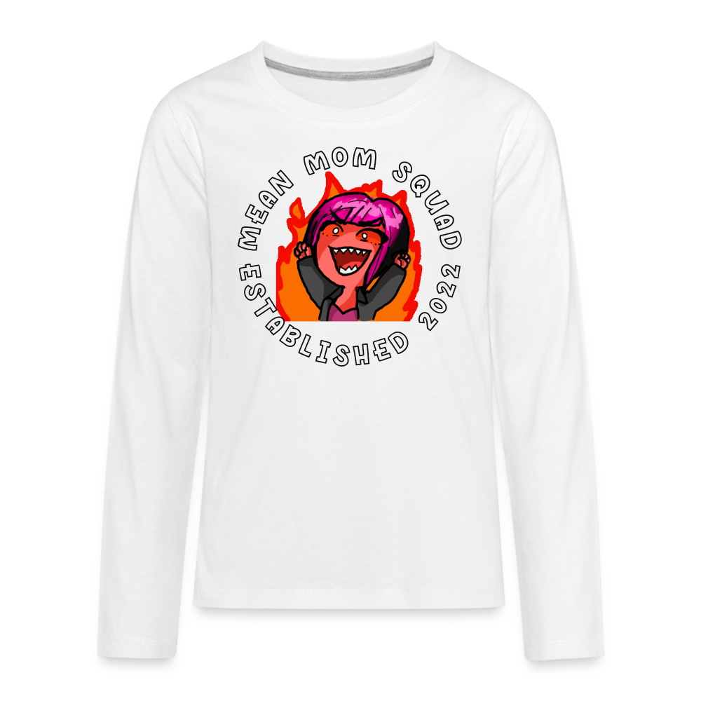 Mean Mom SQUAD Est. 2022 Youth LongSleeve Shirt - white