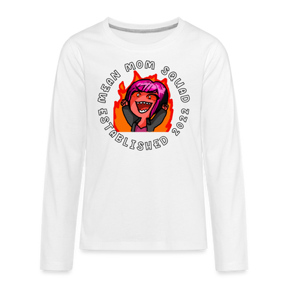 Mean Mom SQUAD Est. 2022 Youth LongSleeve Shirt - white