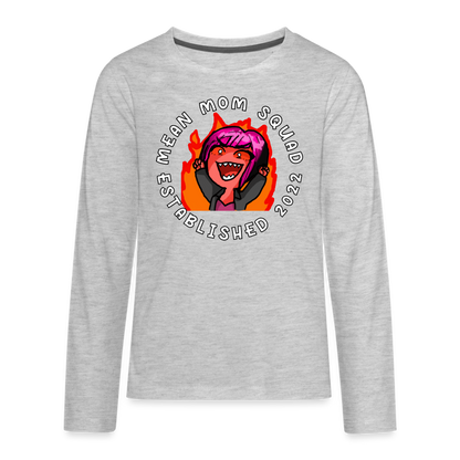 Mean Mom SQUAD Est. 2022 Youth LongSleeve Shirt - heather gray