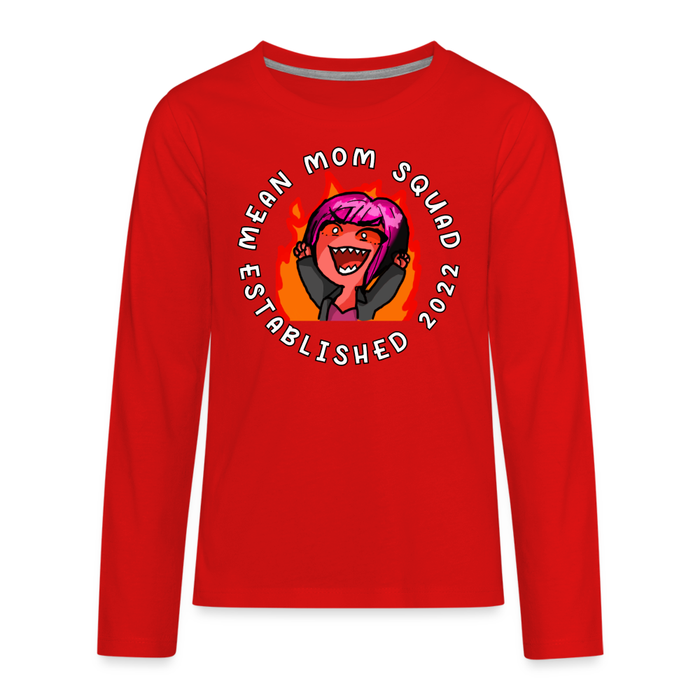 Mean Mom SQUAD Est. 2022 Youth LongSleeve Shirt - red