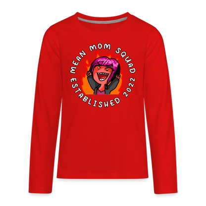 Mean Mom SQUAD Est. 2022 Youth LongSleeve Shirt - red