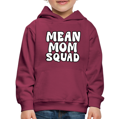 Mean Mom SQUAD - Youth Premium Hoodie - burgundy