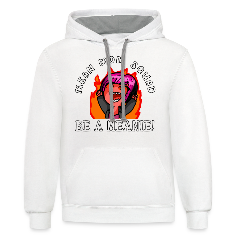 Be A Meanie - Unisex Contrast Hoodie Adult - white/gray