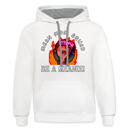 Be A Meanie - Unisex Contrast Hoodie Adult - white/gray