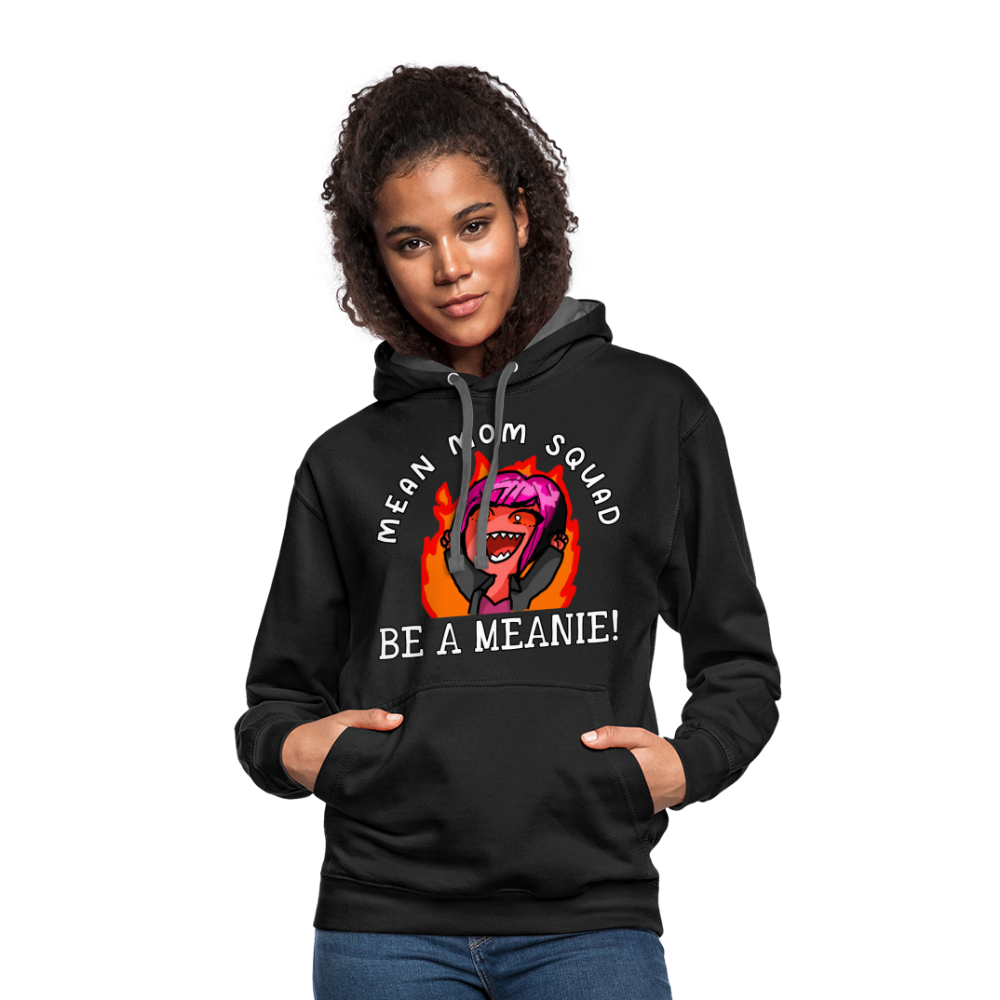 Be A Meanie - Unisex Contrast Hoodie Adult - black/asphalt