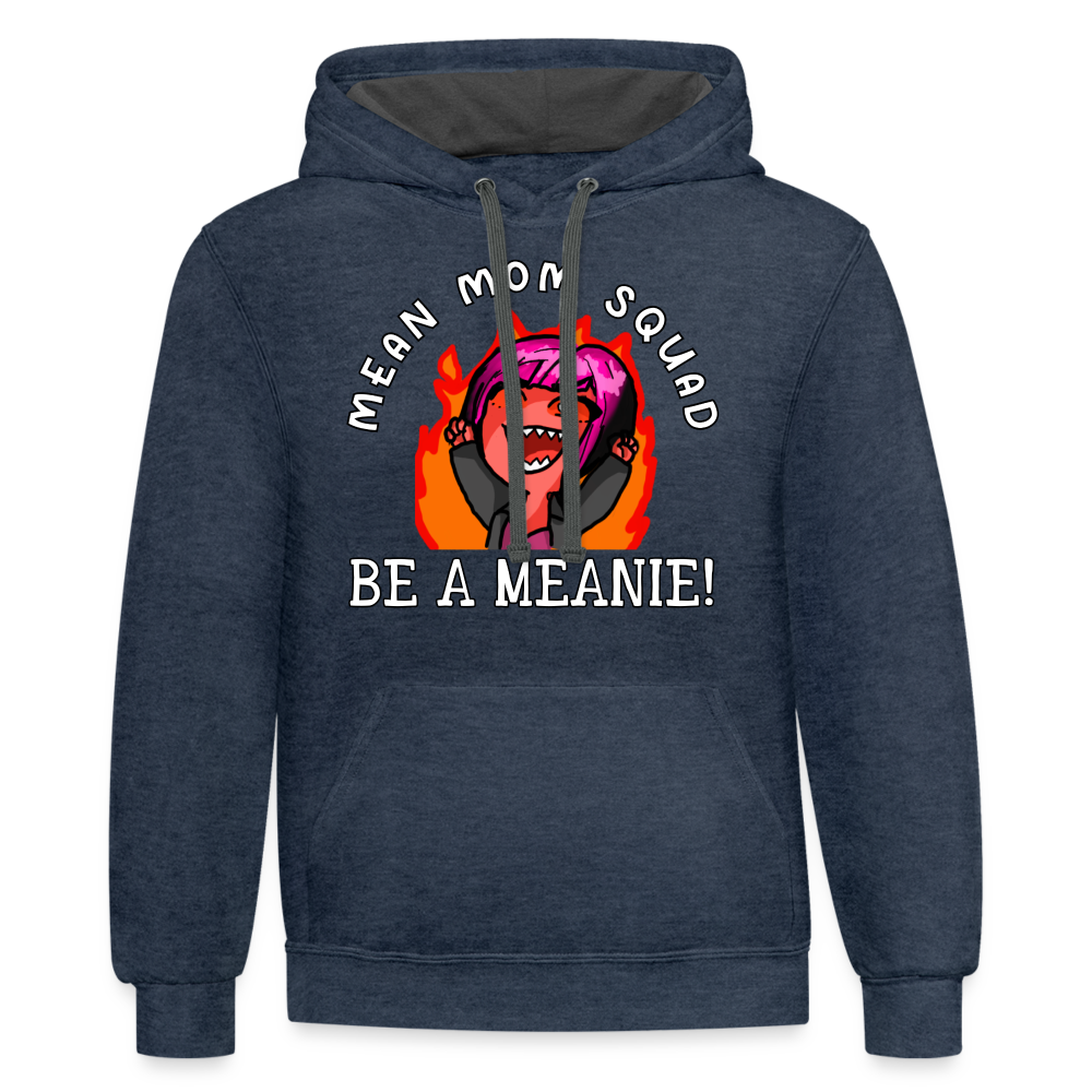 Be A Meanie - Unisex Contrast Hoodie Adult - indigo heather/asphalt