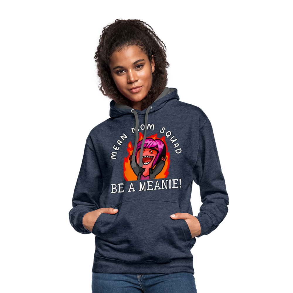 Be A Meanie - Unisex Contrast Hoodie Adult - indigo heather/asphalt