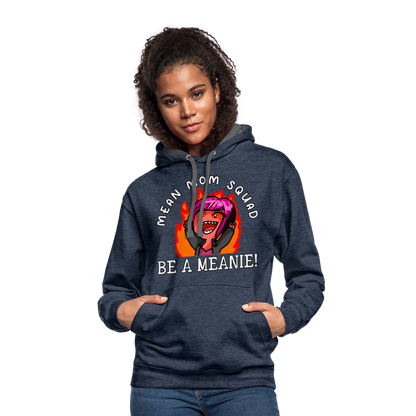 Be A Meanie - Unisex Contrast Hoodie Adult - indigo heather/asphalt