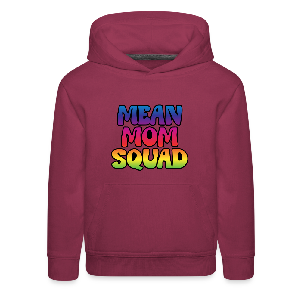 MEAN MOM SQUAD Colorful - Youth Premium Hoodie - burgundy