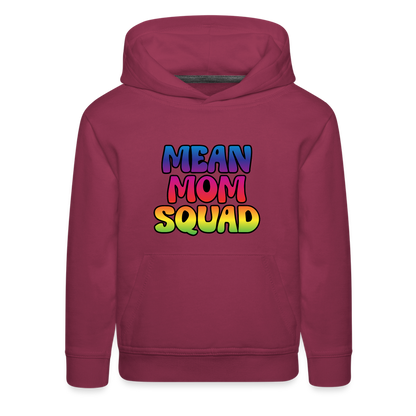 MEAN MOM SQUAD Colorful - Youth Premium Hoodie - burgundy