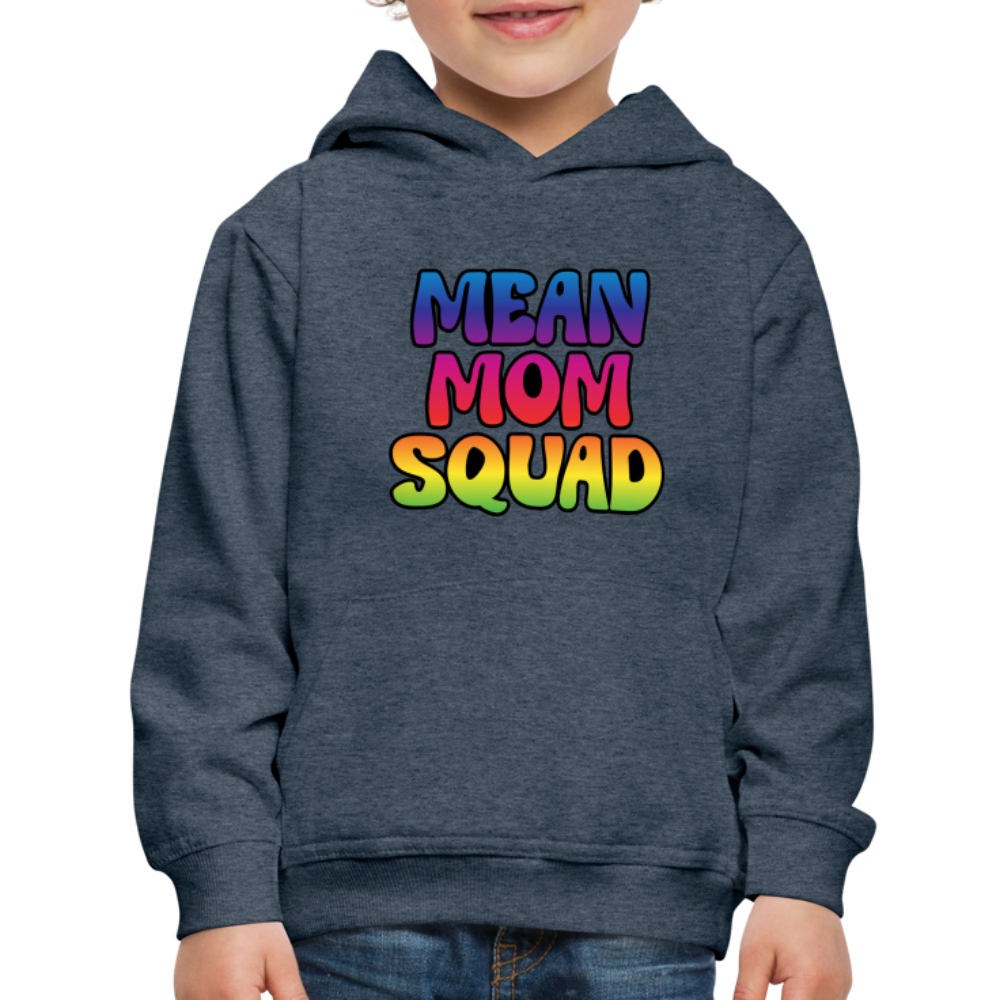 MEAN MOM SQUAD Colorful - Youth Premium Hoodie - heather denim