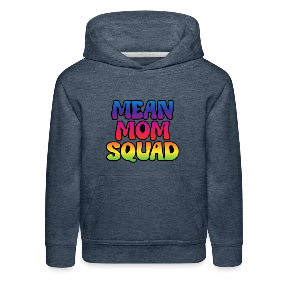 MEAN MOM SQUAD Colorful - Youth Premium Hoodie - heather denim