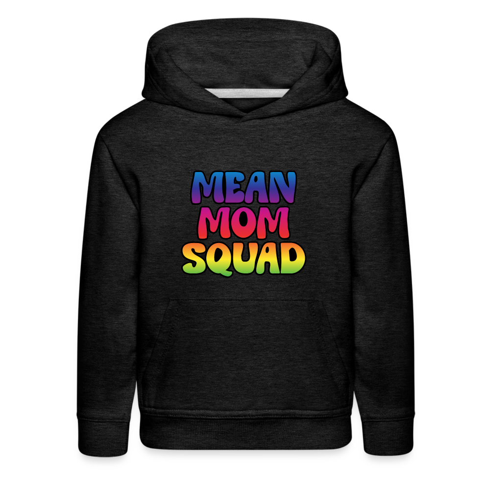 MEAN MOM SQUAD Colorful - Youth Premium Hoodie - charcoal grey