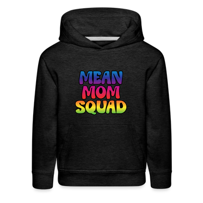 MEAN MOM SQUAD Colorful - Youth Premium Hoodie - charcoal grey