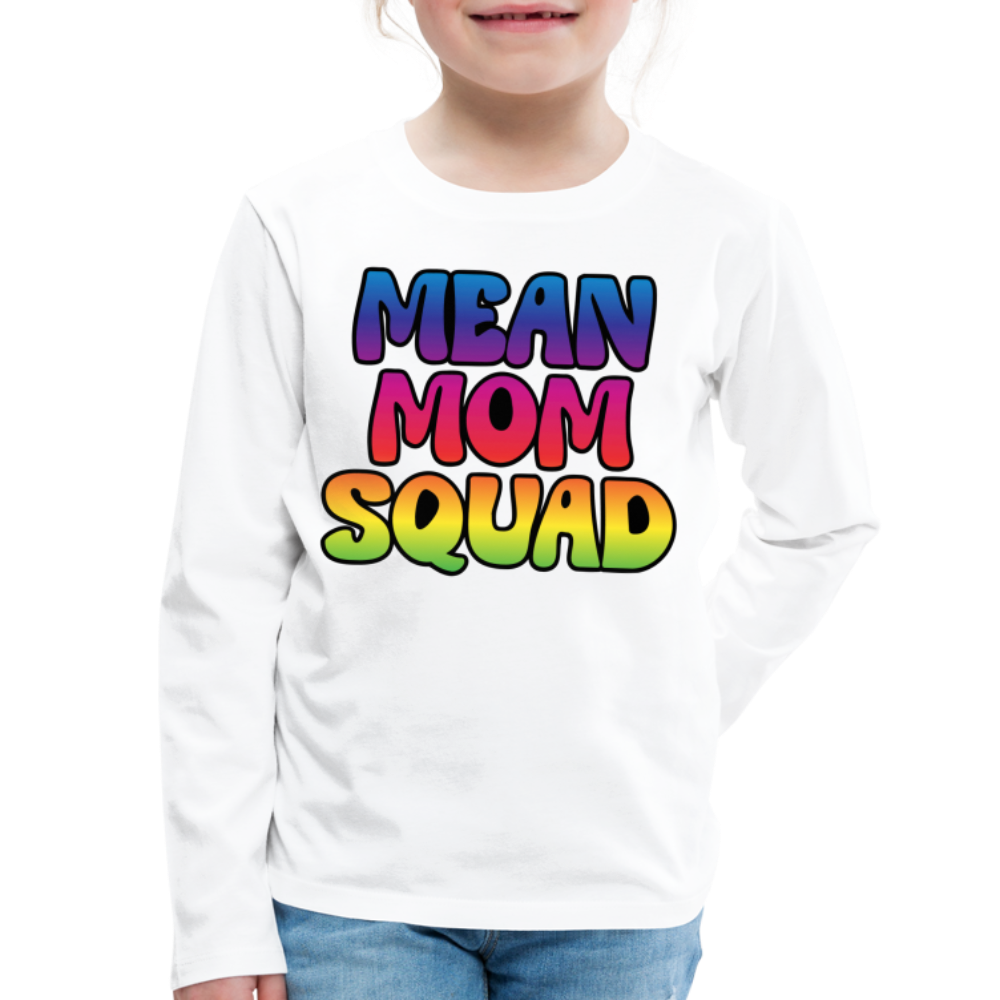 MEAN MOM SQUAD Colorful - Youth LongSleeve Shirt - white