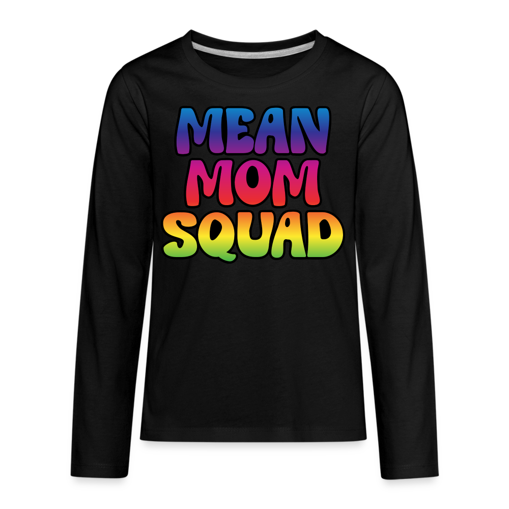 MEAN MOM SQUAD Colorful - Youth LongSleeve Shirt - black