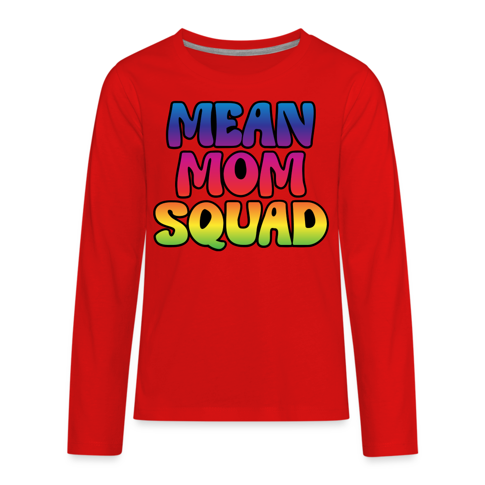 MEAN MOM SQUAD Colorful - Youth LongSleeve Shirt - red