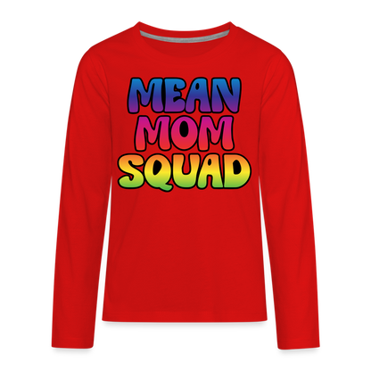 MEAN MOM SQUAD Colorful - Youth LongSleeve Shirt - red