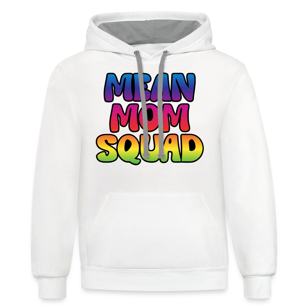 MEAN MOM SQUAD Colorful - Contrast Adult Hoodie - white/gray