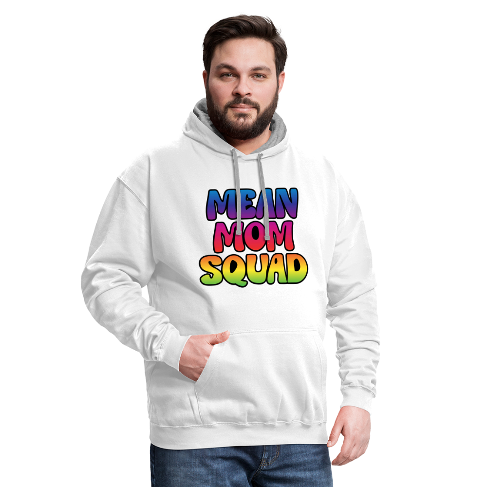 MEAN MOM SQUAD Colorful - Contrast Adult Hoodie - white/gray