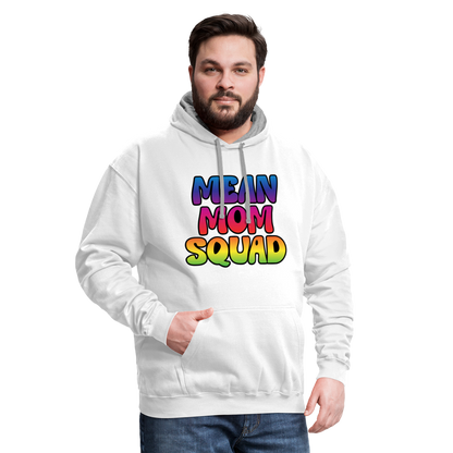 MEAN MOM SQUAD Colorful - Contrast Adult Hoodie - white/gray