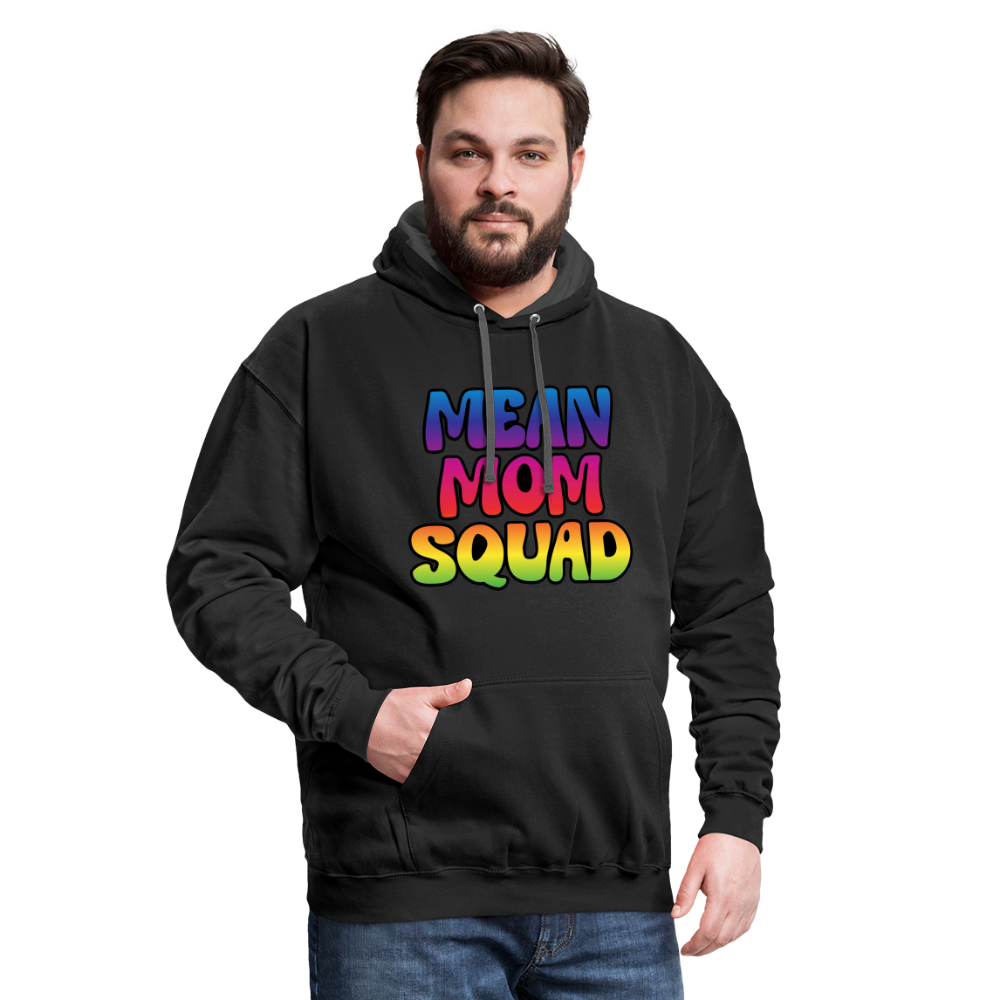 MEAN MOM SQUAD Colorful - Contrast Adult Hoodie - black/asphalt