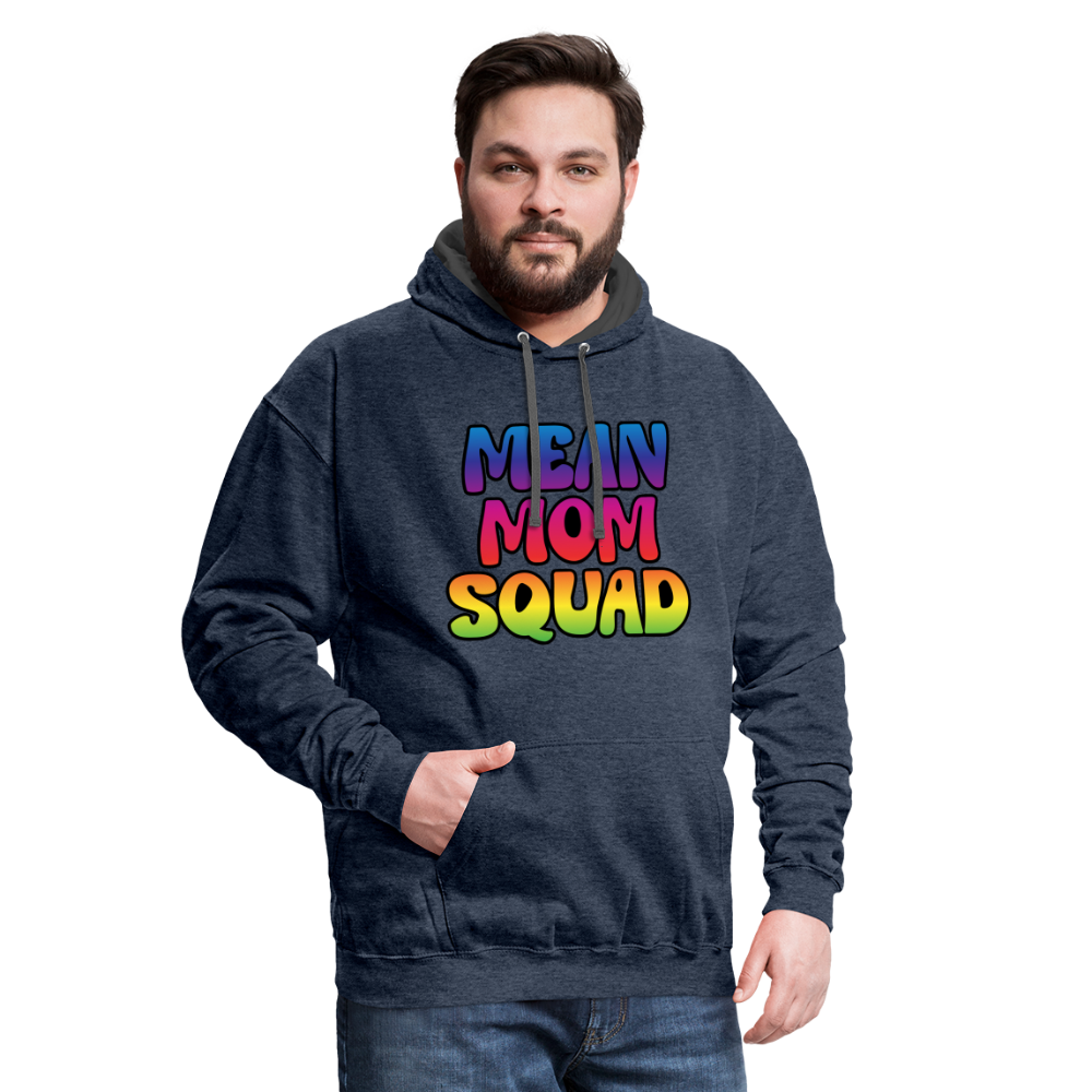 MEAN MOM SQUAD Colorful - Contrast Adult Hoodie - indigo heather/asphalt