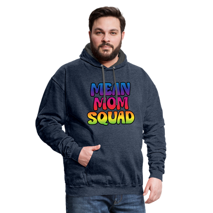 MEAN MOM SQUAD Colorful - Contrast Adult Hoodie - indigo heather/asphalt