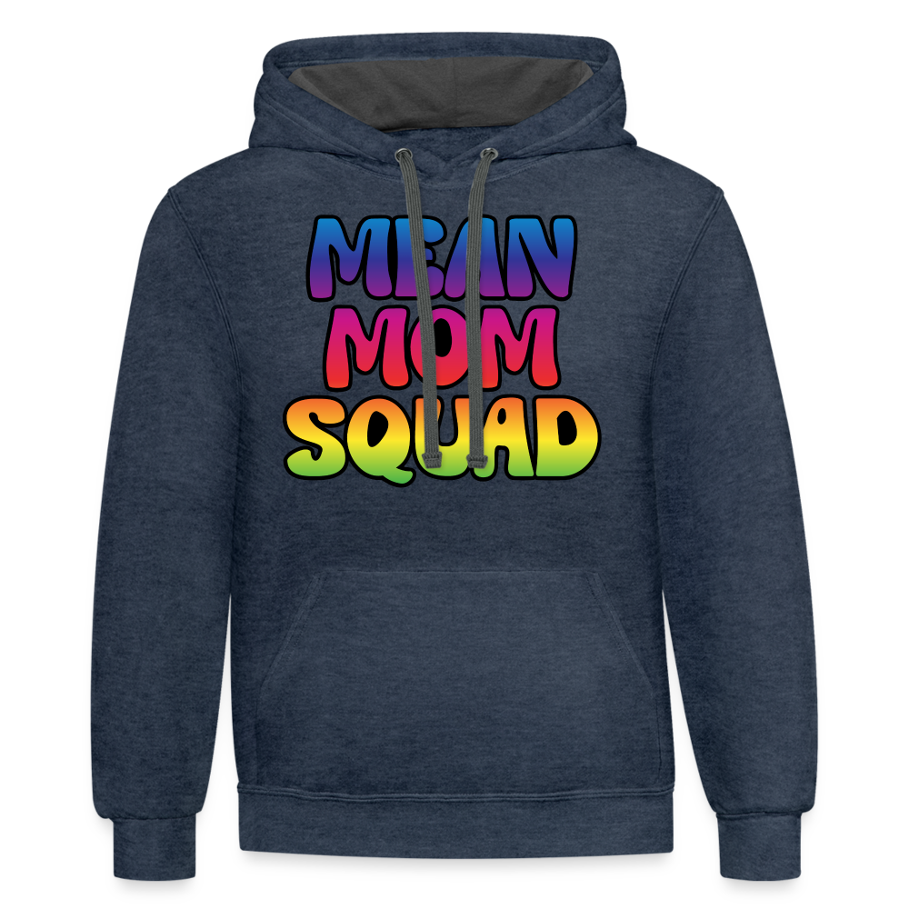 MEAN MOM SQUAD Colorful - Contrast Adult Hoodie - indigo heather/asphalt