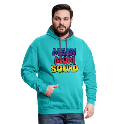 MEAN MOM SQUAD Colorful - Contrast Adult Hoodie - scuba blue/asphalt