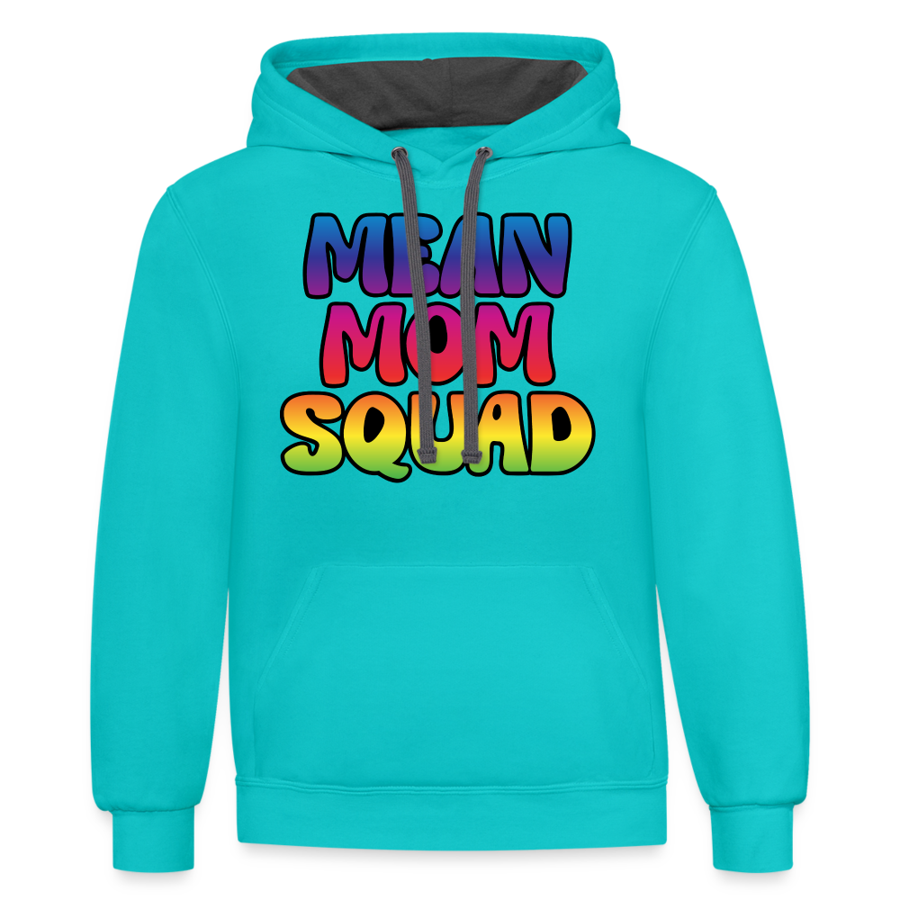 MEAN MOM SQUAD Colorful - Contrast Adult Hoodie - scuba blue/asphalt