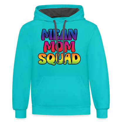 MEAN MOM SQUAD Colorful - Contrast Adult Hoodie - scuba blue/asphalt