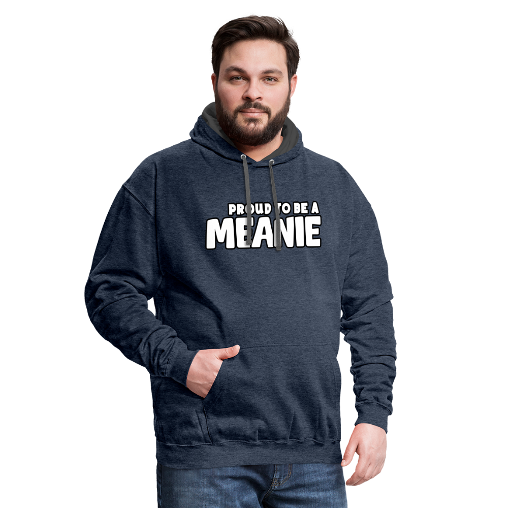 PROUD TO BE A MEANIE - Contrast Adult Hoodie - indigo heather/asphalt