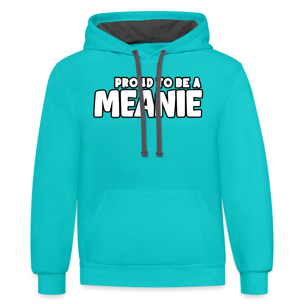 PROUD TO BE A MEANIE - Contrast Adult Hoodie - scuba blue/asphalt