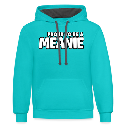 PROUD TO BE A MEANIE - Contrast Adult Hoodie - scuba blue/asphalt