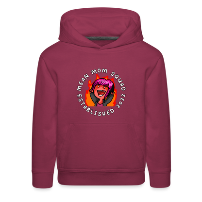 Mean Mom SQUAD Est. 2022 - Youth Hoodie - burgundy