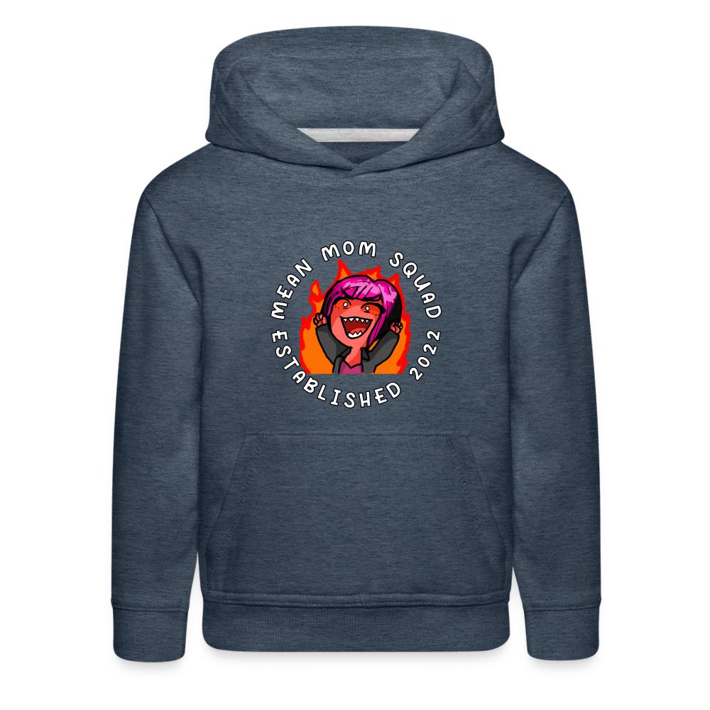 Mean Mom SQUAD Est. 2022 - Youth Hoodie - heather denim