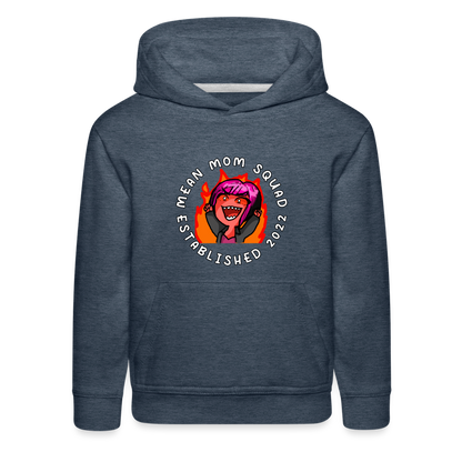 Mean Mom SQUAD Est. 2022 - Youth Hoodie - heather denim