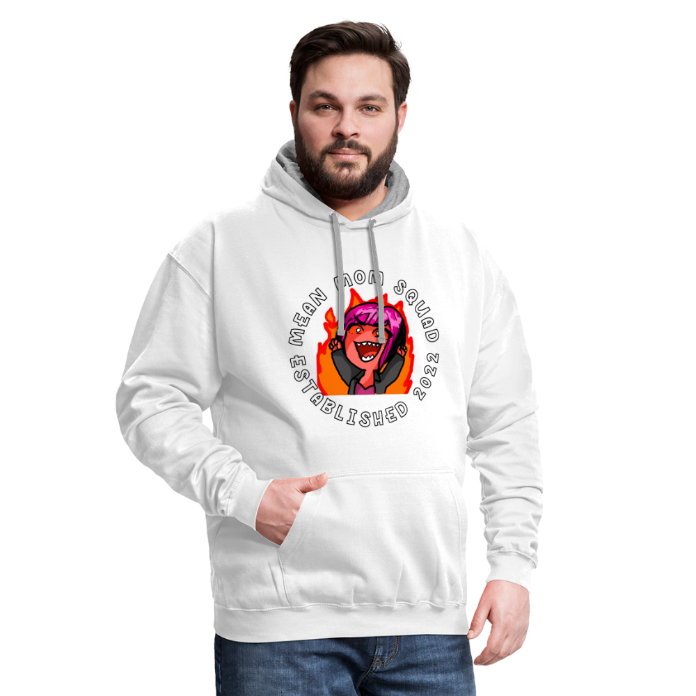 Mean Mom SQUAD Est. 2022 - Contrast Adult Hoodie Unisex - white/gray