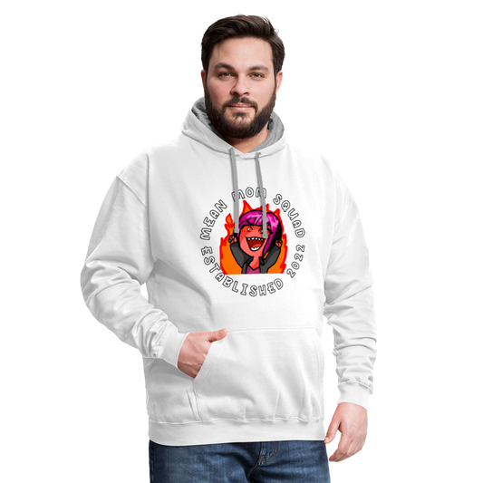 Mean Mom SQUAD Est. 2022 - Contrast Adult Hoodie Unisex - white/gray