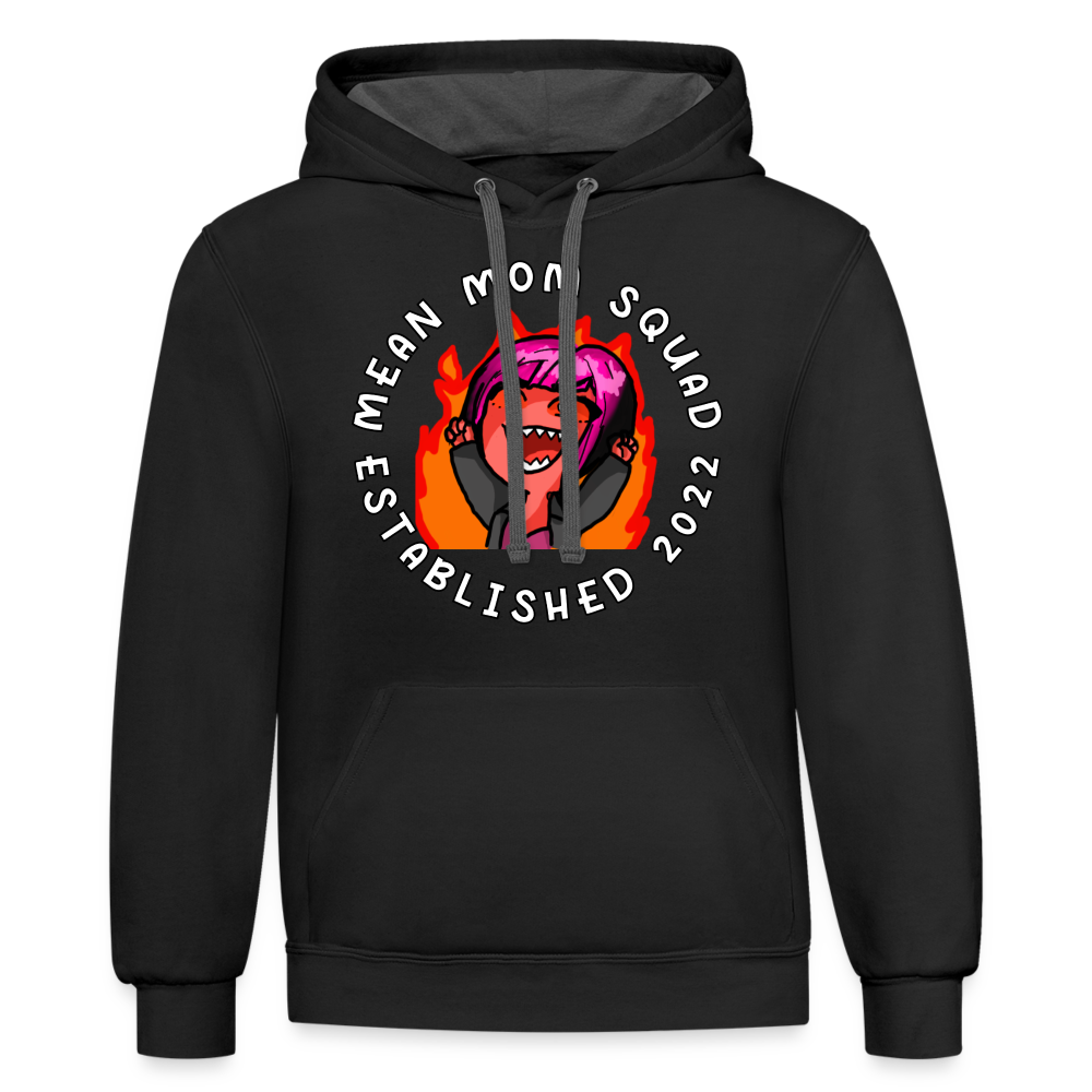 Mean Mom SQUAD Est. 2022 - Contrast Adult Hoodie Unisex - black/asphalt