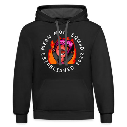 Mean Mom SQUAD Est. 2022 - Contrast Adult Hoodie Unisex - black/asphalt