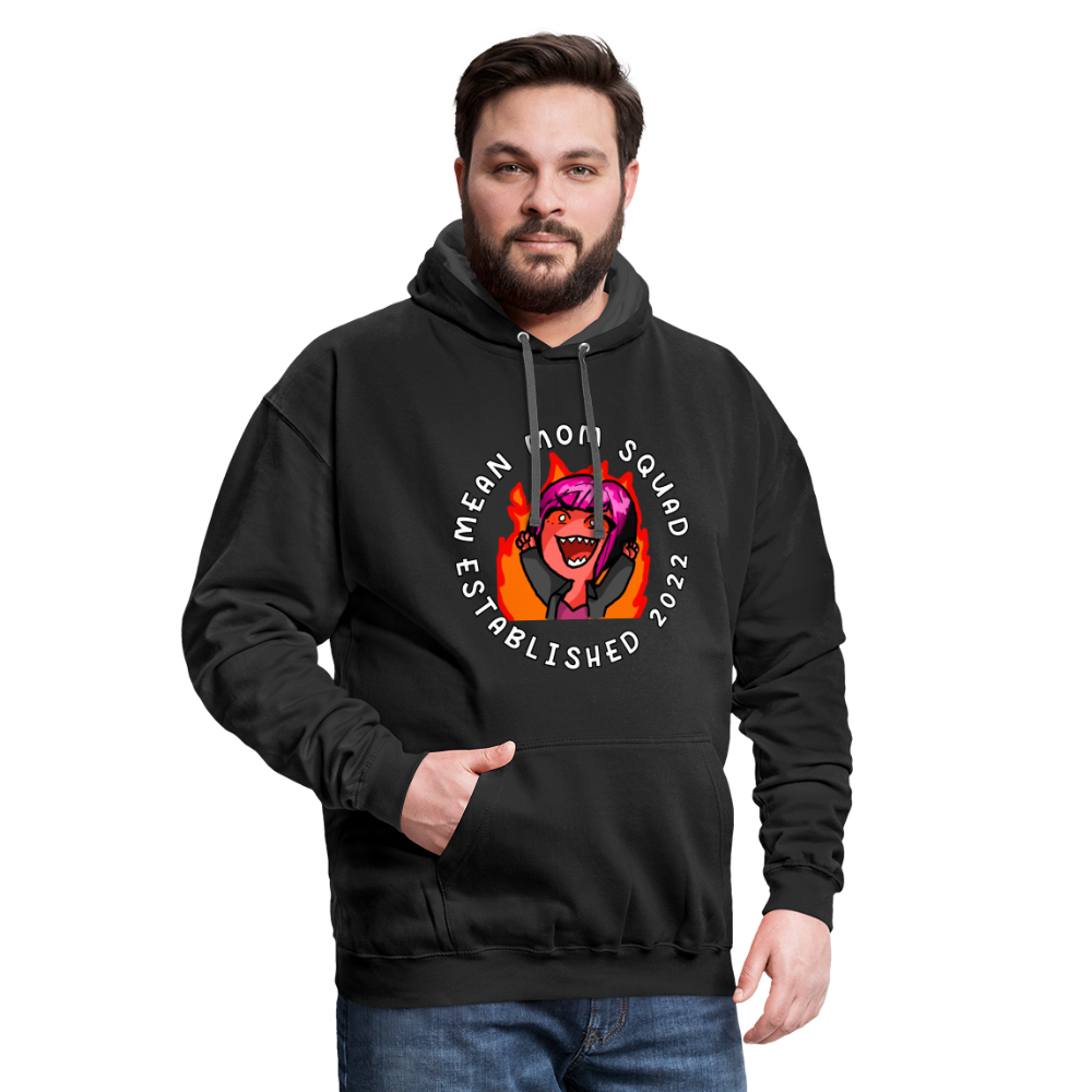 Mean Mom SQUAD Est. 2022 - Contrast Adult Hoodie Unisex - black/asphalt