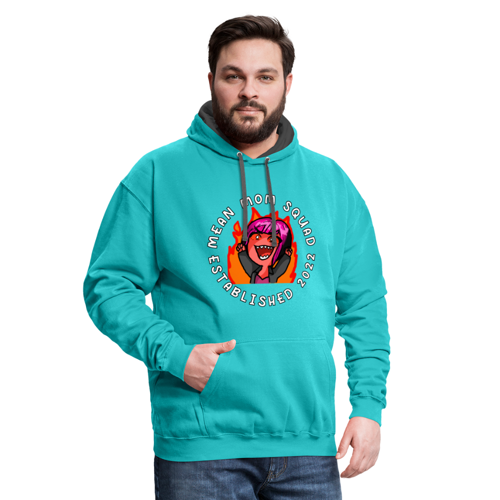 Mean Mom SQUAD Est. 2022 - Contrast Adult Hoodie Unisex - scuba blue/asphalt