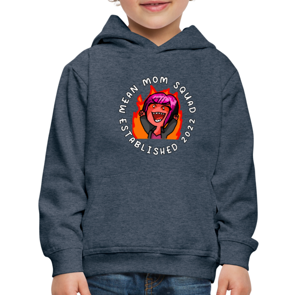 Mean Mom SQUAD Est. 2022 - Youth Premium Hoodie - heather denim