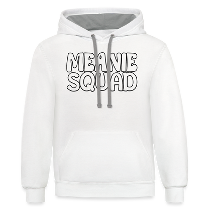 Meanie SQUAD - Unisex Contrast Hoodie Adult - white/gray