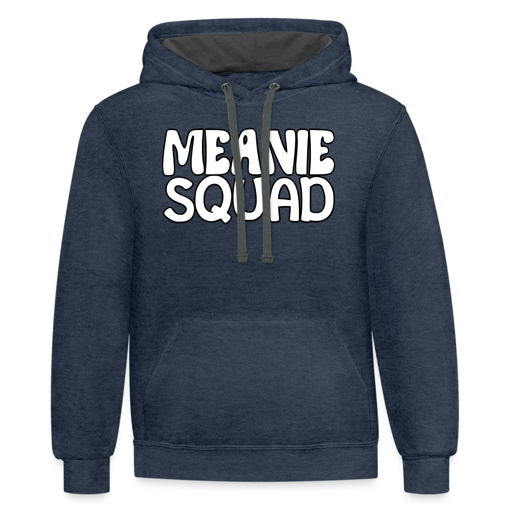 Meanie SQUAD - Unisex Contrast Hoodie Adult - indigo heather/asphalt